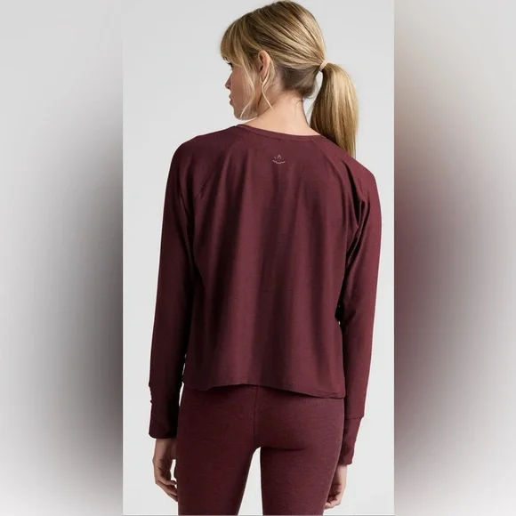 💫Beyond Yoga Featherweight Daydreamer Pullover, Midnight Burgundy, XS, NWT - Picture 4 of 12